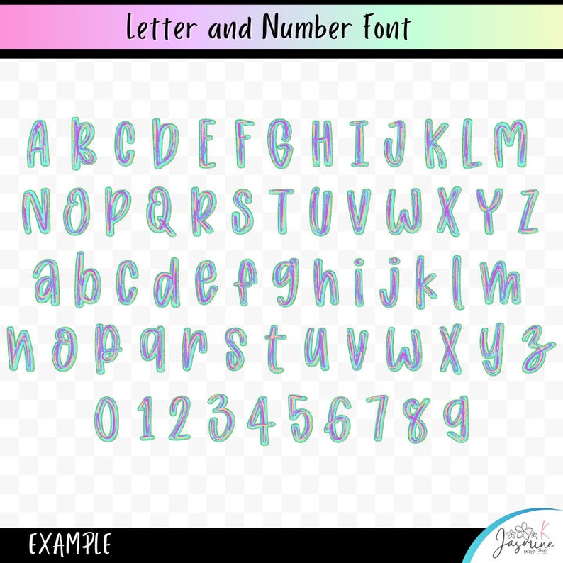 Brush Stroke Summer Alphabet Png Clipart, Letter and Number Bundle ...