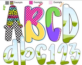Preppy Canva Letter and Number handwriting, Canva alpha doodle frames , Canva Frames, Canva Template, Canva Font, trendy canva frame, Summer