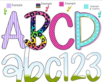 Preppy Canva Alphabet Frame Template, Canva alpha doodle frames , Canva Frames, Canva Template, Canva Font, Canva frame, Back to School