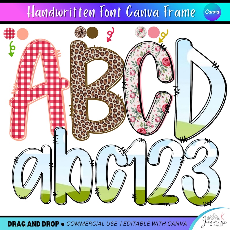 Doodle Canva Frame Font, A-Z Alpha Frames (canva Template) - Etsy Canada
