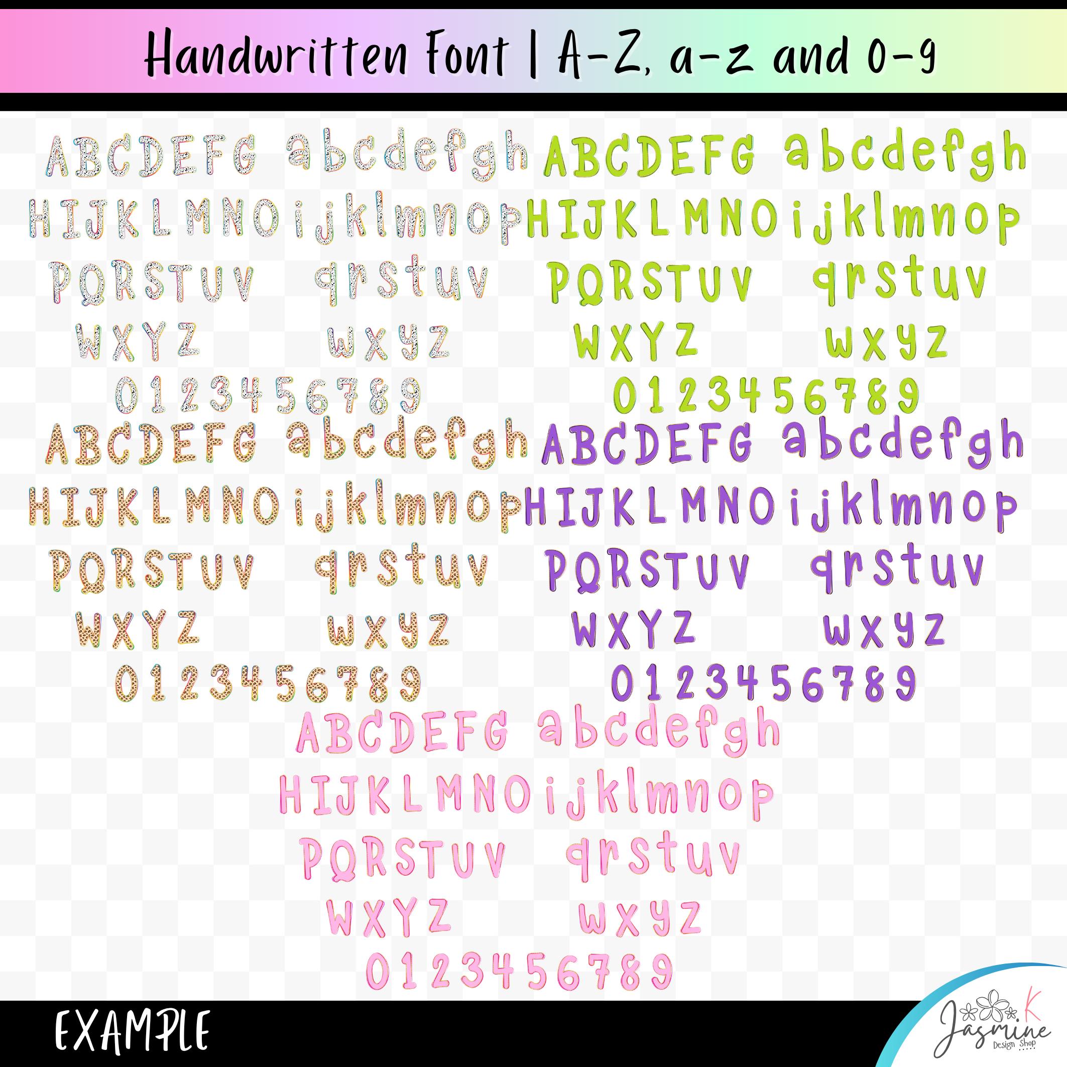 Preppy Brush Stroke Summer Alphabet Png Clipart, Letter and Number ...