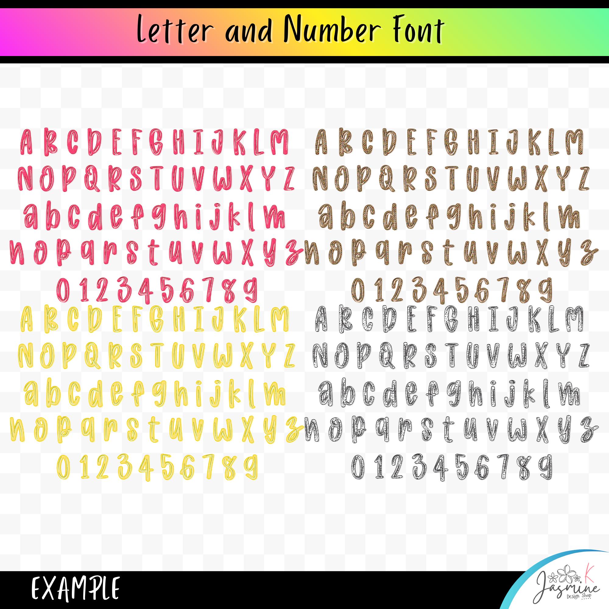 Preppy 100 Days of School Alpha Png Clipart, Letter and Number Bundle ...