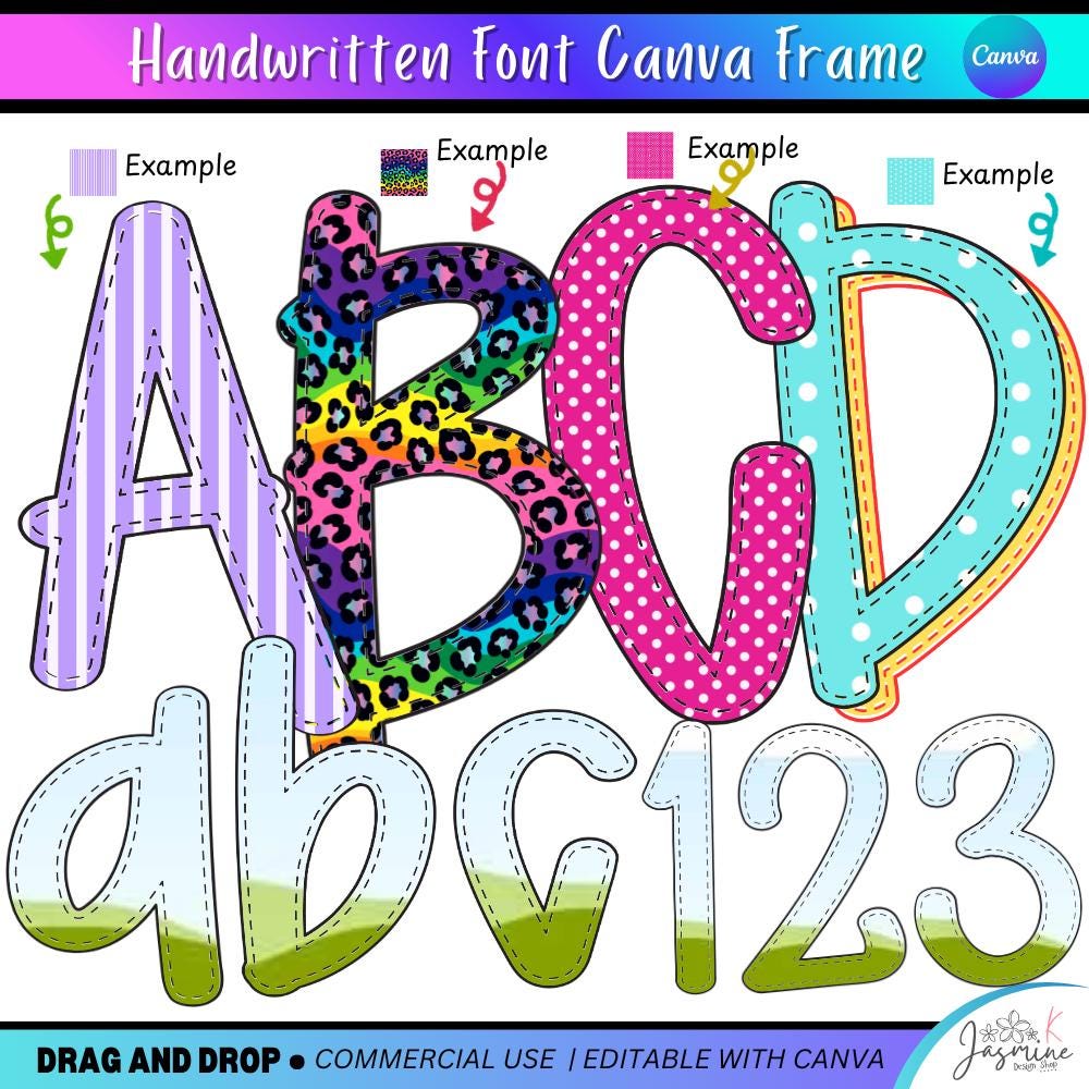 Preppy Canva fonts Frame Template, Canva alpha doodle frames , Canva Frames, Canva Template, Canva Font, trendy canva frame, Back to School
