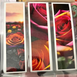 6 Floral Printed Bookmarks -  Flower Bookmark Designs