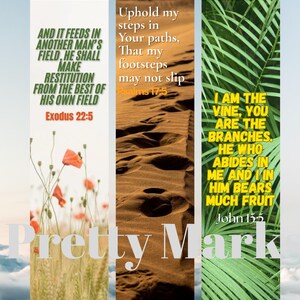 6 Bible Scripture Digital Bookmarks – Instant Download Bible Verse Bookmarks