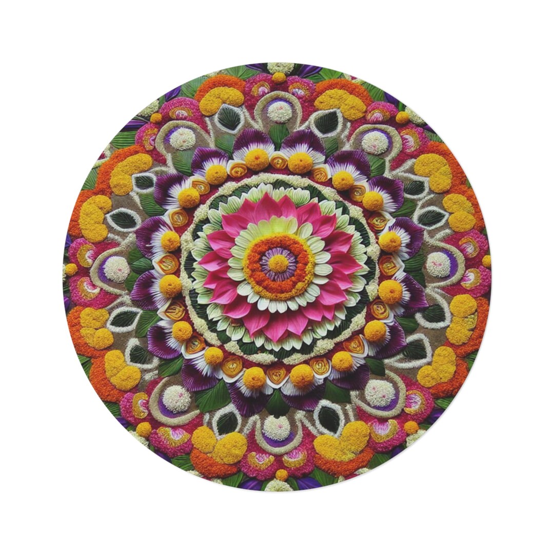 Onam/festival Rangoli Round Rug. - Etsy