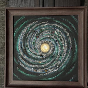 Healing Crystal Spiral Painting Cosmic Wall Art Meditation Decor High Vibration Energy Chakra Balance Boho Home Gift for Loved One