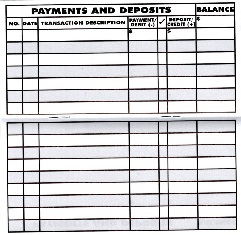 5 Large Print Low Vision Checkbook Registers for Visually Impaired