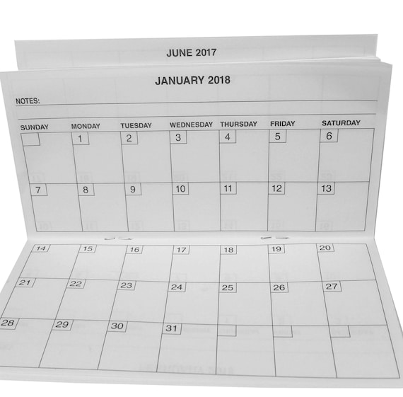 5 Checkbook Cover Sized 2 Year 201718 Calendar Planner Etsy