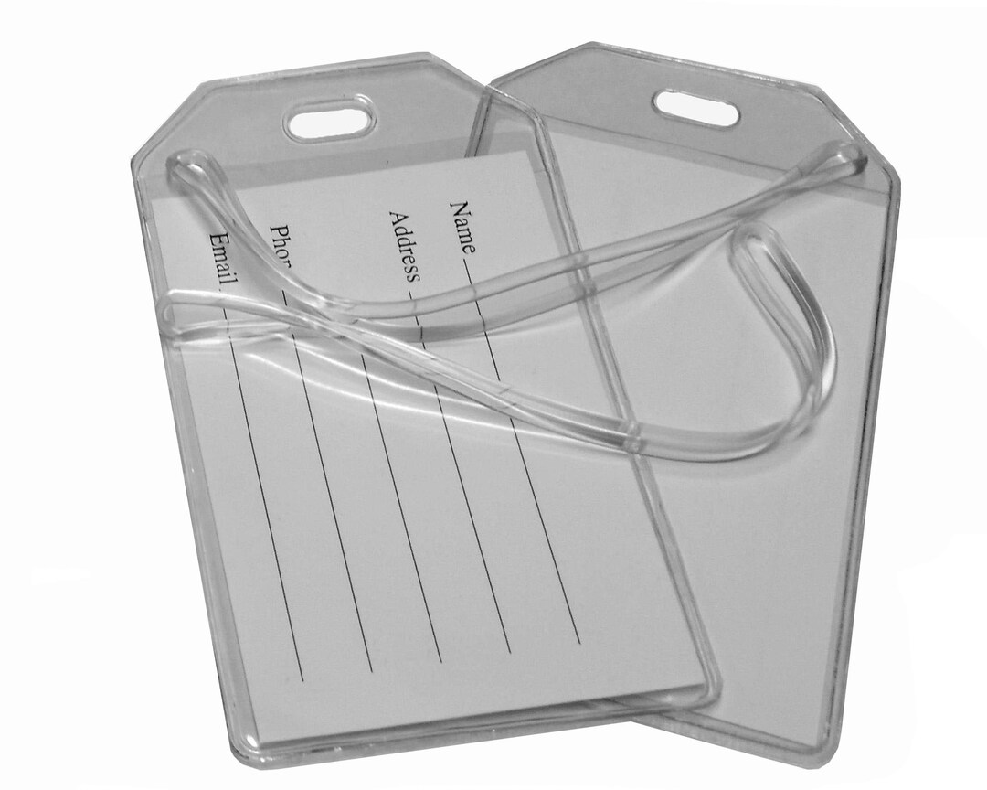 100 Luggage Travel Bag Tags Clear Vinyl With Loops DIY Travel Bag