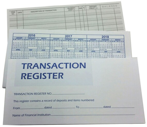 Checkbook Transaction Registers & 1 Black Vinyl Check Book Cover Duplicate 756843030703 4