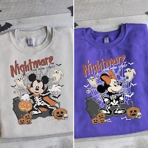 Nightmare On Main Street Disneyworld Sweatshirt, Halloween Mickey Minnie Pumpkin Sweater,Disneyland Halloween Shirt, Halloween Sweatshirt