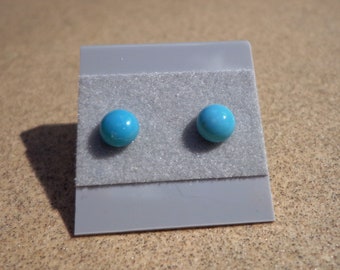 turquoise earrings, 5mm gemstone cab, hypoallergenic posts