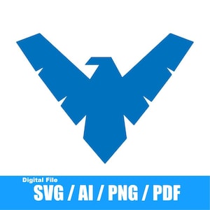 NIGHTWING Bird Symbol/Logo/Decal/Stickers File (svg, png, ai, pdf)