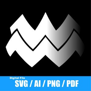 Puede incluir: Una silueta blanca del símbolo astrológico de Acuario, que son tres líneas onduladas, sobre un fondo negro.