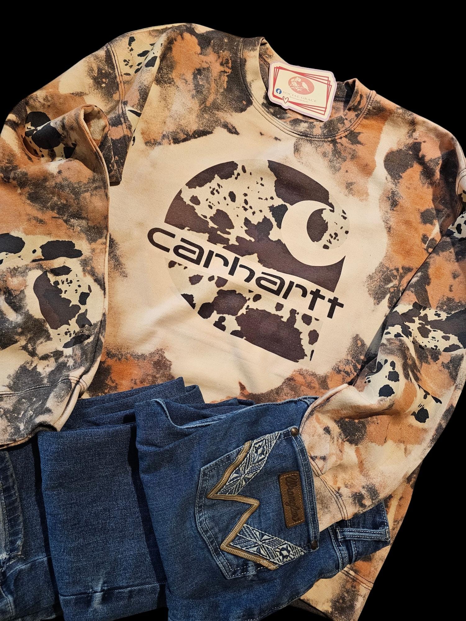 Carhartt Hoodie Bleached Etsy