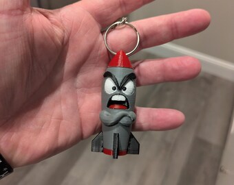 Mad Missile Keychain Charm – 3D Printed Military Bag Tag Gift for Gun Enthusiasts