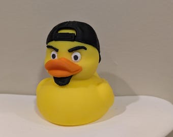 The Chad  Duck – 3D Printed Dash Buddy with Backwards Cap & Goatee (2.5")
