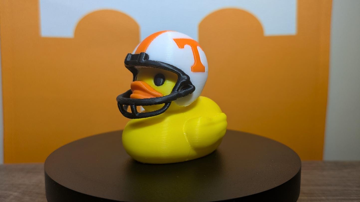 Tennessee Vols Football Jeep Duck – 3D Printed | UT Knoxville Collectible | Ducking Jeeps Accessory | Game Day Spirit Duck