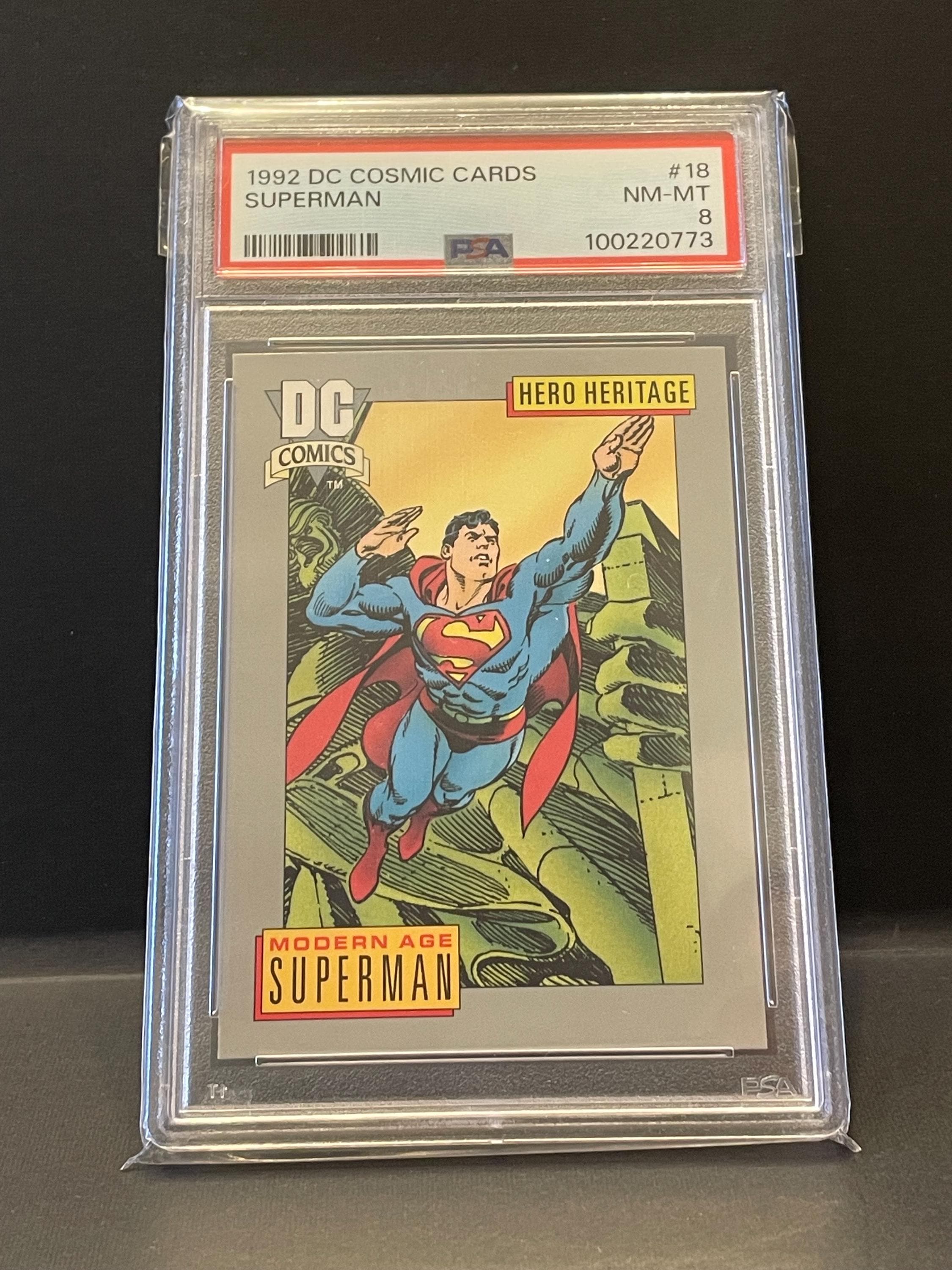 1992 Impel DC Cosmic Comic Cards #18 Superman - Modern Age PSA 8