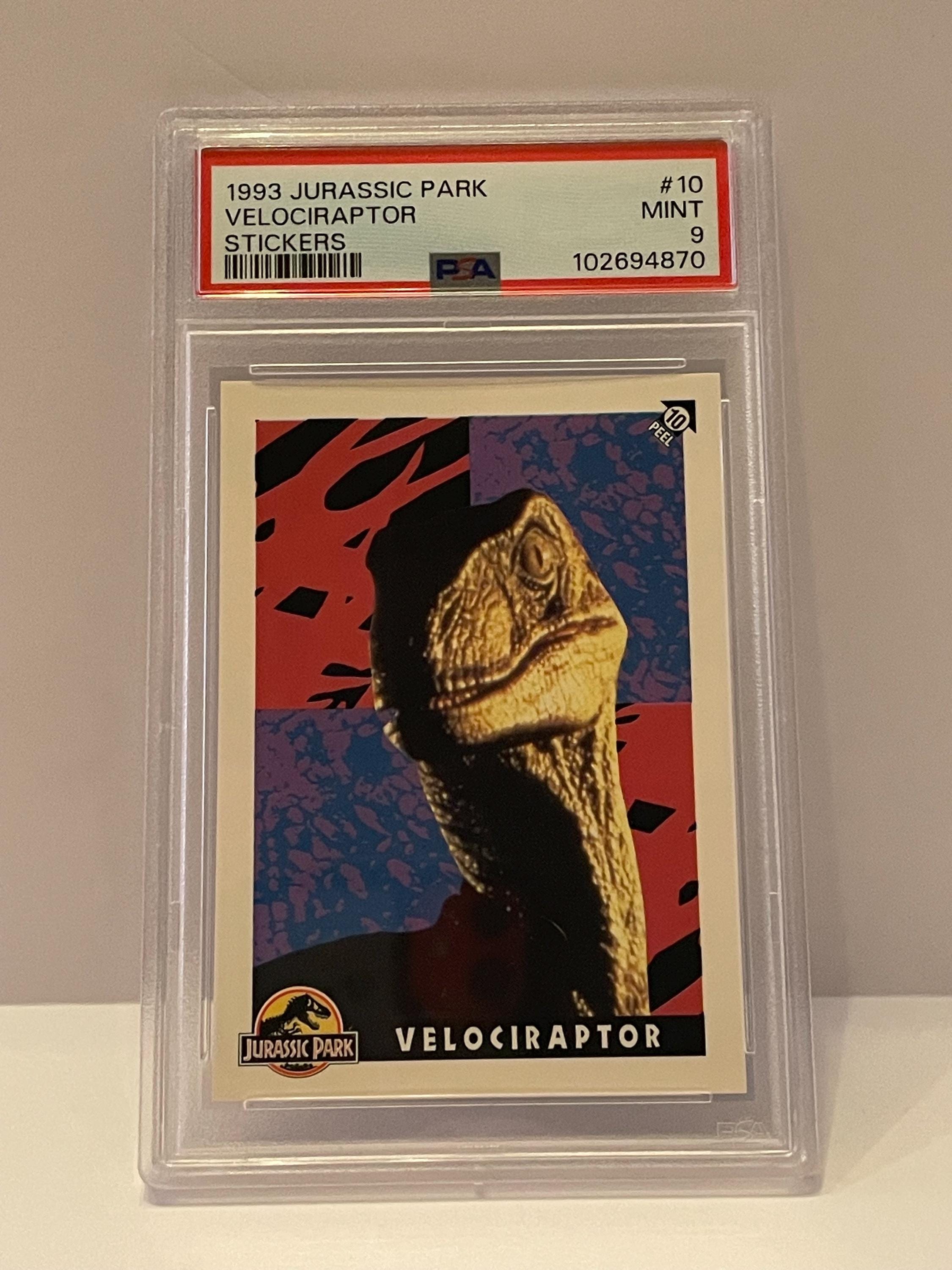 1993 Jurassic Park Velociraptor Raptor Sticker #10 PSA 9 MINT - Etsy