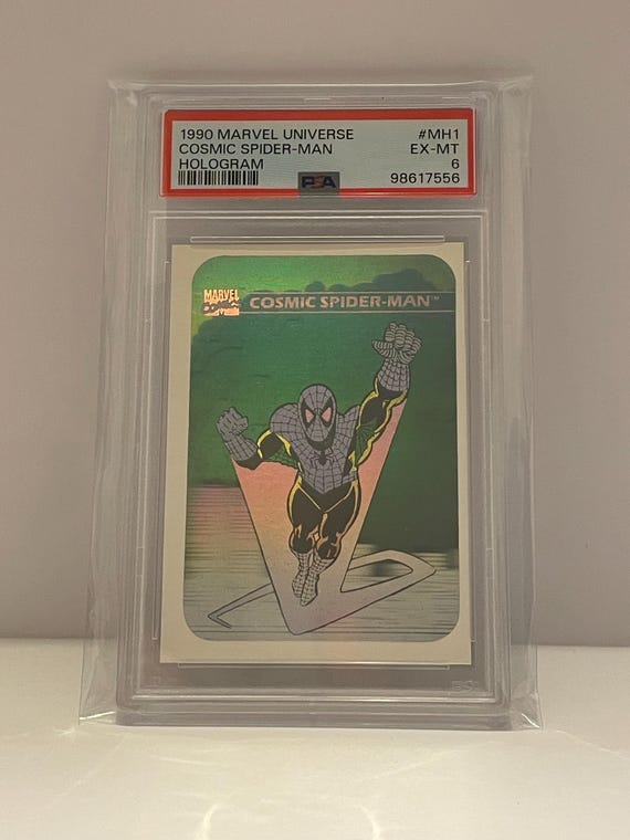 アメコミ　カード 1990 Marvel Universe Card #MH1 Cosmic Spider-man Hologram PSA 6 - Etsy