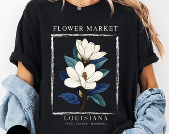 Magnolia Flower Market Sweatshirt: Louisiana State Flower Graphic