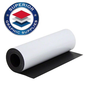 Superior Graphic Supplies Magnetic White Material - Extremely Strong & Flexible Magnetic Matte Sheet -30 Mil / 0.03&quot; Thickness - 24&quot;W x 60&quot;L