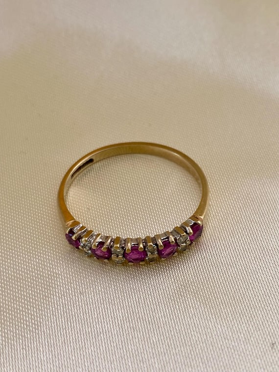 9ct gold ruby and diamond ring - image 3