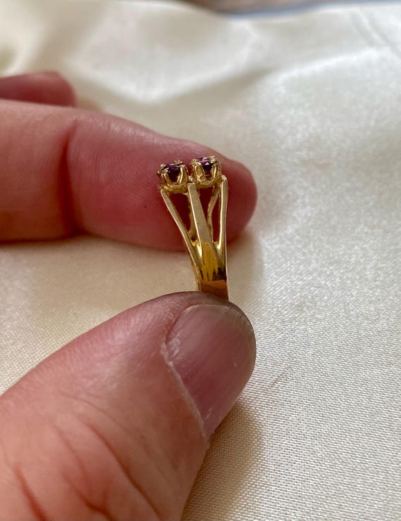 Vintage Ruby Ring: 9ct Gold, Two-Row Setting - image 5