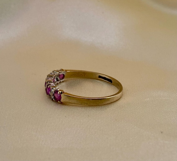 9ct gold ruby and diamond ring - image 4