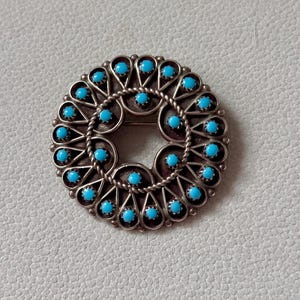 Türkis Silber Brosche mit Anhänger