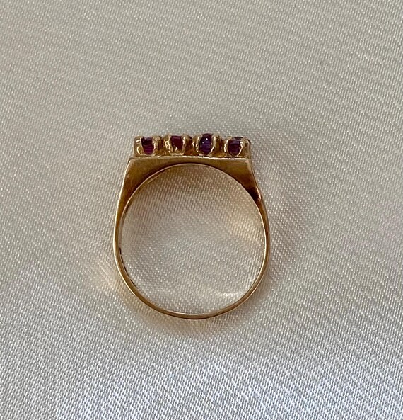 Vintage Ruby Ring: 9ct Gold, Two-Row Setting - image 8