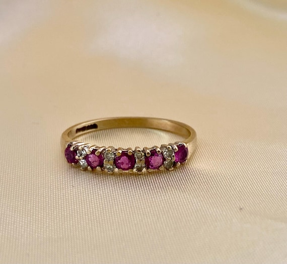 9ct gold ruby and diamond ring - image 1
