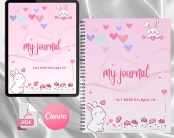 Customizable Rabbit Daily Journal: Printable Planner Template (PDF)