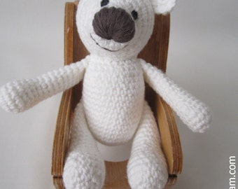 Crocheted Polar Bear- made from certified 100% organic cotton garn