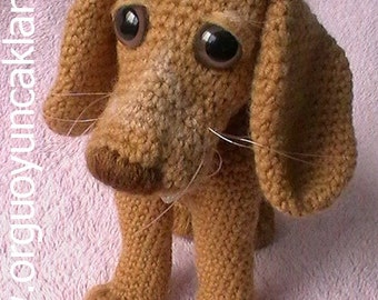 Crocheted Dog Plush: Wool & Acrylic Yarn, Fiberfill Stuffed