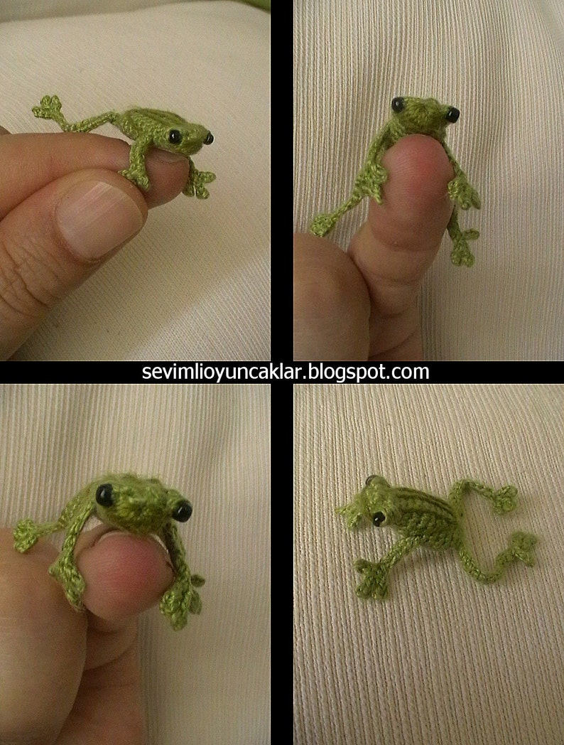 Amigurumi 0.8 inc Miniature Crochet Hook Frog Pattern image 5