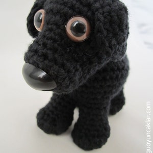 Crocheted Black Cotton Dog
