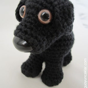 Crocheted Black Cotton Dog image 1