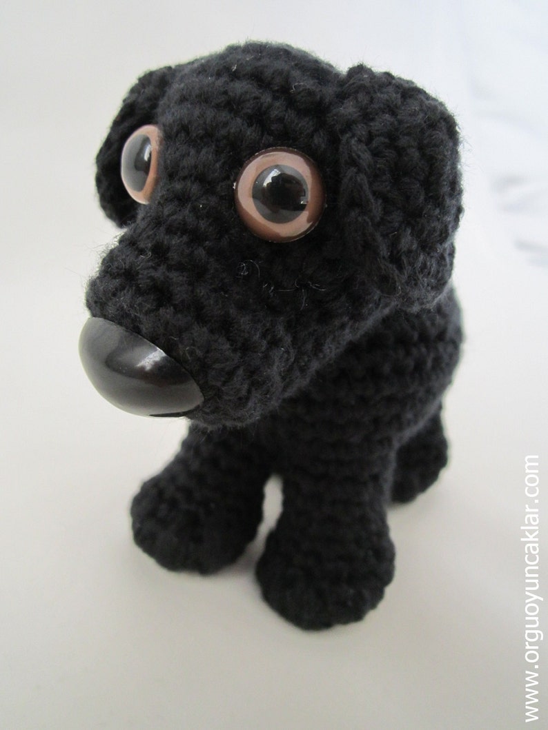 Crocheted Black Cotton Dog image 1