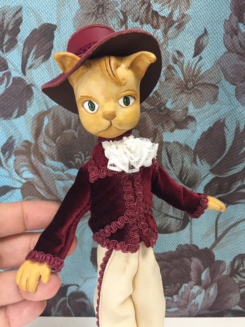 Der Herr Herr der Katzen OOAK Art Doll Sammlerpuppe, Polymer Clay Figur Bild 4