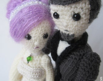 Crocheted Wedding Dolls -Handmade Bride and Groom