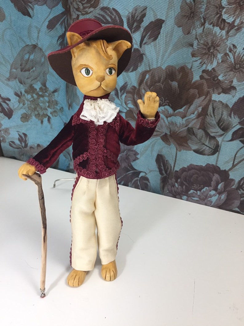 Der Herr Herr der Katzen OOAK Art Doll Sammlerpuppe, Polymer Clay Figur Bild 10
