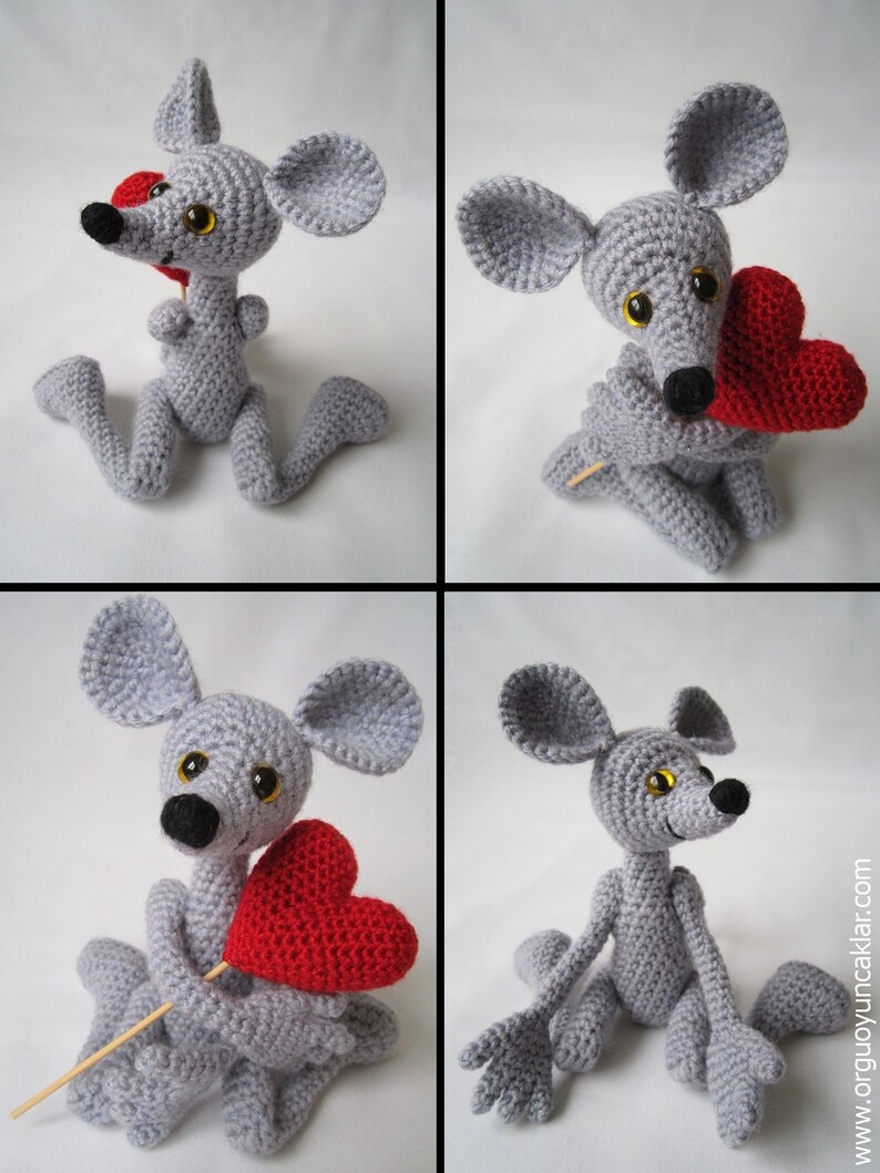 Amigurumi 5 ways jointed Mouse Pattern image 2