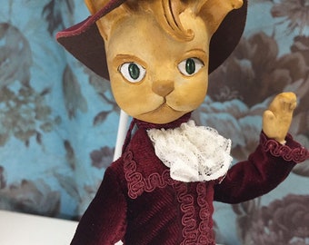 Der Herr ( Herr der Katzen ) OOAK Art Doll Sammlerpuppe, Polymer Clay Figur