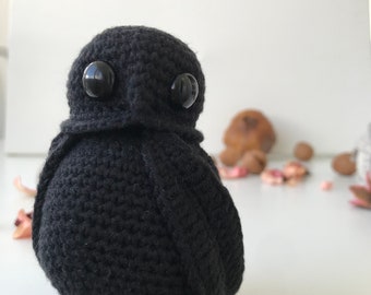 Crocheted Black Owl