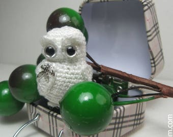 Miniature Crocheted 1.4 inc Snowy Owl