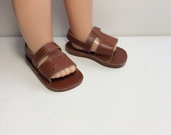 Vintage Leather Doll Sandals 3.4 inc