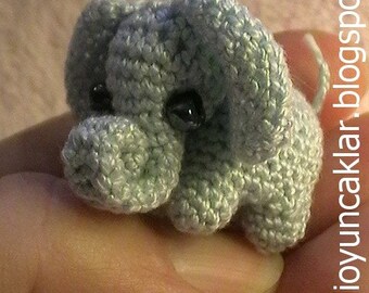 Amigurumi 0,8 inch miniatyrelefantmönster